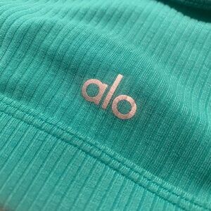 ALO Yoga Teal Ribbed Top